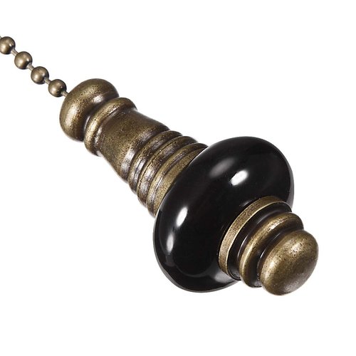 uxcell Ceramic Black Pendant 12 inch Bronze Finish Pull Chain Extension Light Beaded Pulling Chain for Ceiling Lighting Fans Pack of 2