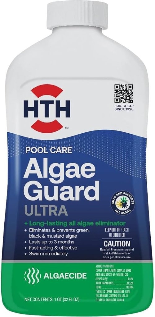HTH 67289 Algae Guard Ultra - Long-Lasting Swimming Pool Care Chemical, 32 Fl Oz