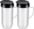 Magic Bullet 22oz Tall Mug Cups - 4-Piece Set with Flip-Top To-Go Lids for MB1001 Blender