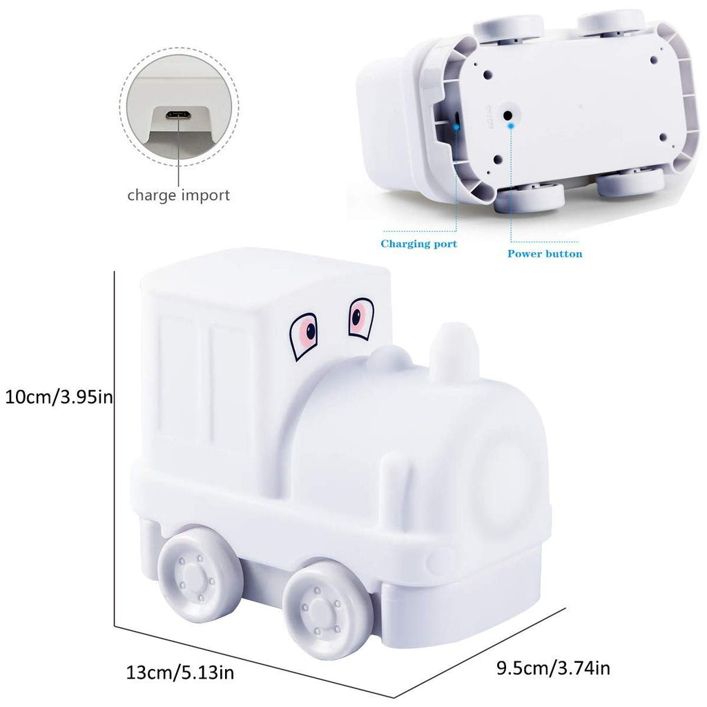 Tianhaixing Night Light Kids with Cute Train Design Children's Room LED Bedside Lamp with Changeable RGB Colors Rechargeable Night Light Compatible with Touch Control & Remote Control - Train