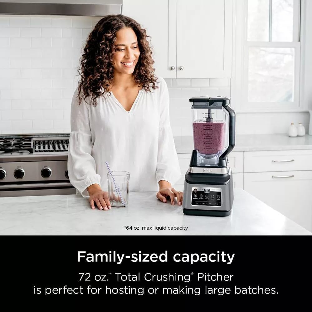 Ninja R-BN803TGT Professional Plus Kitchen Blender System & 8-Cup Food Processor - Auto-iQ, Black