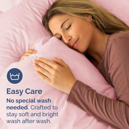 King Pillow Cases by Luxurious Home | Ultra Soft Hotel Quality - Wrinkle Free & Stain Resistant - 4 Piece Set in Baby Pink