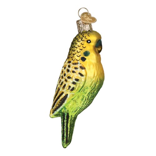 Old World Christmas Miniature Parakeet Glass Blown Ornament for Christmas Tree, Handcrafted Holiday Decoration, Parrot Collection
