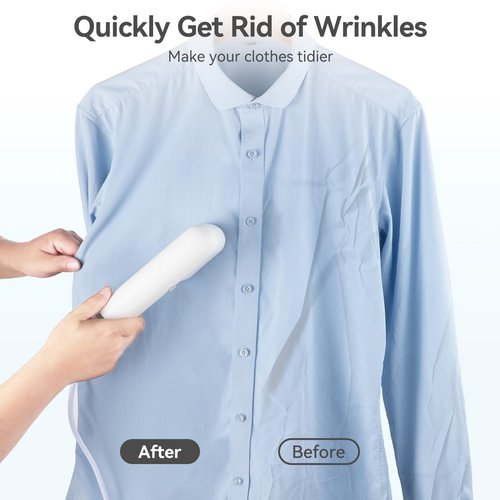 olayks. Travel Steamer for Clothes, Fashion Portable Handheld Garment Steamer for Clothes, 15S Heat Up, Min Steamer ＆ Iron 2 In 1, 1.1lbs, Fabric Wrinkle Remover for All Clothes, White,120V