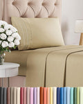 Comfy Twin Size 3 Piece Sheet Set by [Brand Name] - Breathable, Cooling & Ultra-Soft Bedding - Deep Pockets, Wrinkle-Free - Oeko-Tex Certified, Beige