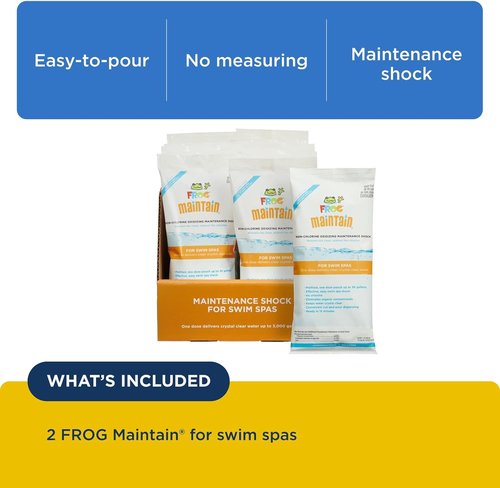 FROG Maintain Non-Chlorine Shock for Swim Spas - Easy Spa Treatment | 2 Pack Single Dose Packets