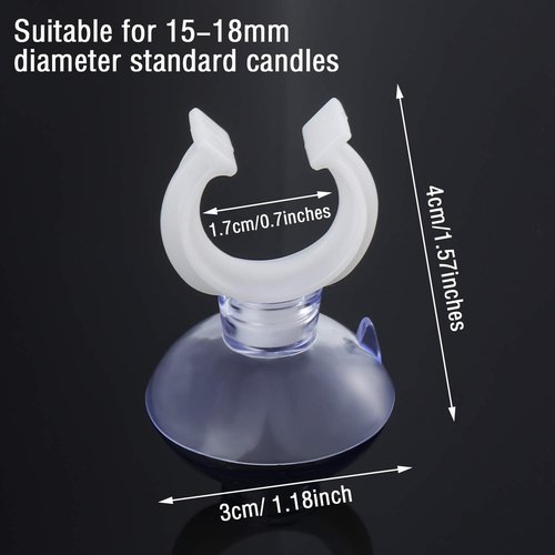 Boao Christmas Candle Suction Cups - 50 Plastic Holders for Window Decoration | Perfect for Weddings & Parties
