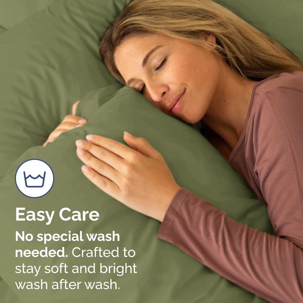 Skiennix Body Pillowcases Set of 2 | 20x54 Soft & Breathable Pillow Covers for Side Sleepers - Sage Green, Wrinkle-Free & Machine Washable