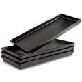 Home Beets Neutral Colored Ceramic Serving Platters (14 x 6 Inch Rectangle Plates) Serving Dishes for Entertaining, Food, Appetizers, Desserts, Cheese Board, Charcuterie, Sushi - Set of 4 Party Trays