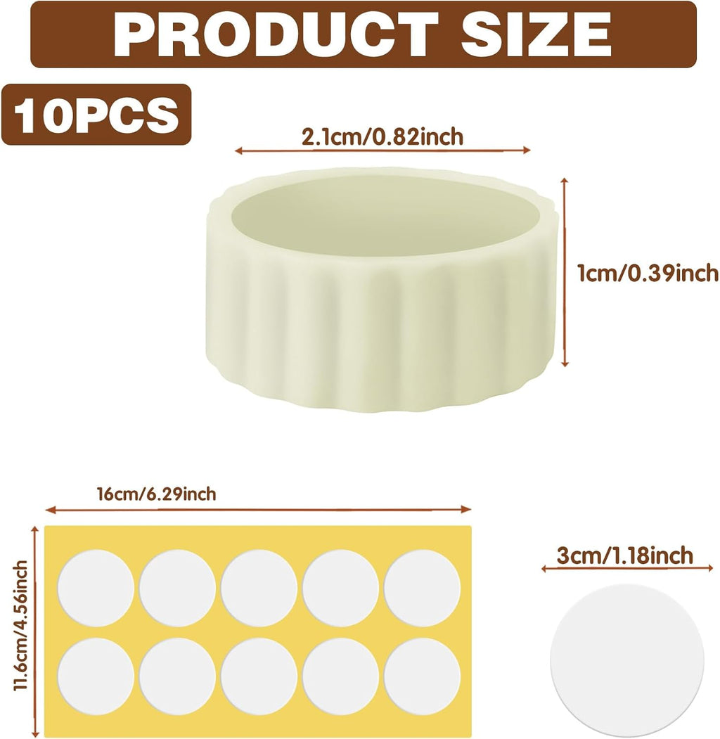 Skiennix 20Pcs Candle Grippers - Flexible Silicone Stabilizers for Taper Candles | 10 Adhesive & 10 Fitters