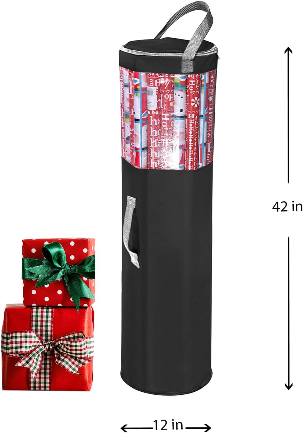 Primode Wrapping Paper Storage Bag - Durable 600D Oxford Organizer for Under Bed | 42” Length, Black