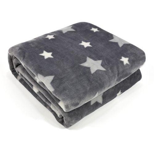 VigorSpring Soft Kids Blanket for Boys - 50"x60",Cozy Grey Star Printed Plush Fleece Throw Blankets,Perfect for Christmas Halloween Birthday Easter Valentines Gifts