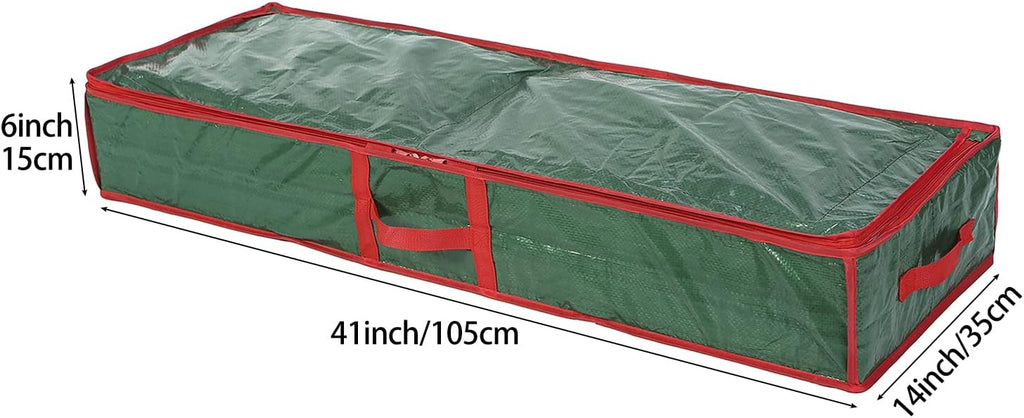 Sattiyrch Underbed Gift Wrap Organizer - Holds Up to 20 Rolls | 41"W x 14"D x 5.5"H in Green