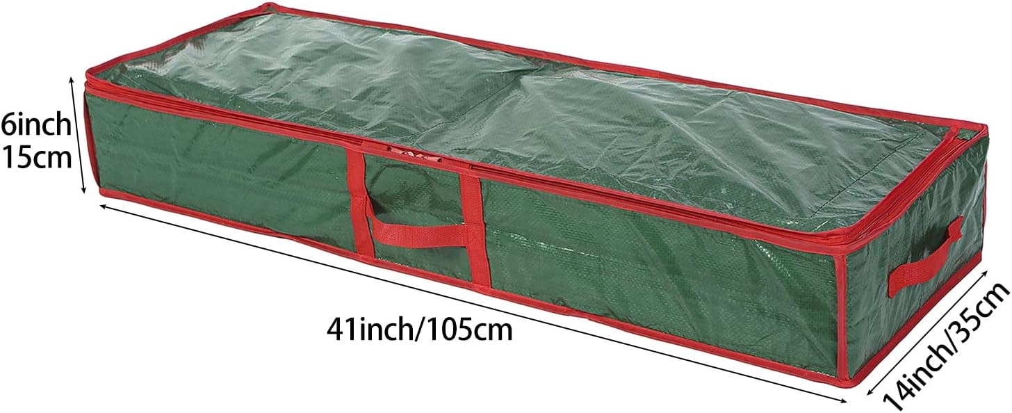 Sattiyrch Underbed Gift Wrap Organizer - Holds Up to 20 Rolls | 41"W x 14"D x 5.5"H in Green