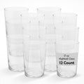 Restaurantware Sumi 17.3 Ounce Highball Glasses Set of 12 Lead-Free Tom Collins Glasses - Tempered Dishwasher-Safe Glassware Clear Glass Tall Bar Glasses Serve Juices Cocktails Or Beers