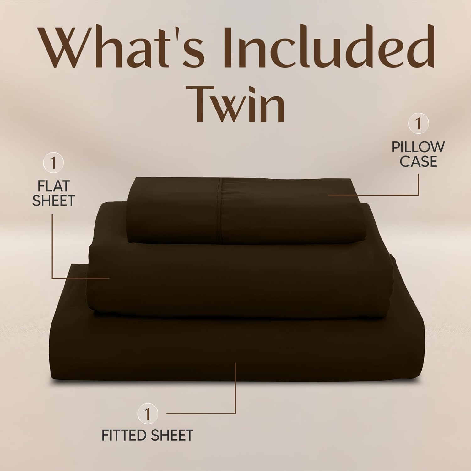Utopia Bedding Twin Sheet Set - Soft, Breathable Microfiber | 3-Piece Bed Sheets in Brown