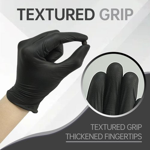 Jointown Nitrile Exam Gloves, 3.5 Mil Medical Black Gloves Disposable Latex Free Powder-Free For Exam, Food Prep Cleaning, Medium Case of 1000, M