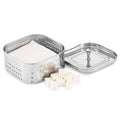 KSJONE Stainless Steel Square Paneer Maker/Mould/Strainer Perfect for Making Delicious Tofu, Stainless Steel Paneer Maker with Top Pressing Lid - Size 5.11"W x 5.11"L x 2.3"H inches