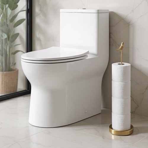 Toilet Paper Holder Stand for 4 Paper Rolls, Bird Style Freestanding TP Holder, Roll Holder Storage - Gold