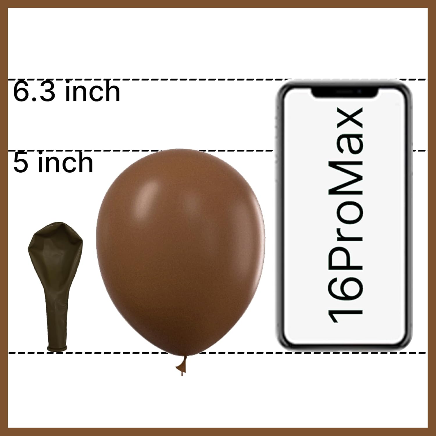 PartyWoo Brown Balloons - 50pcs 5-Inch Mini Boho Latex Balloons for Weddings & Celebrations