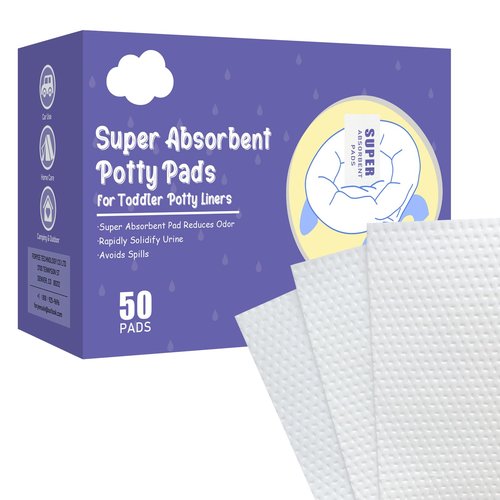 REFLYAWAY 50 Packs Super Absorbent Urine Pads Portable Child Used with Travel Potty Bags Disposable Liners for Toddlers, Toilet Seat for Kids Pee Training