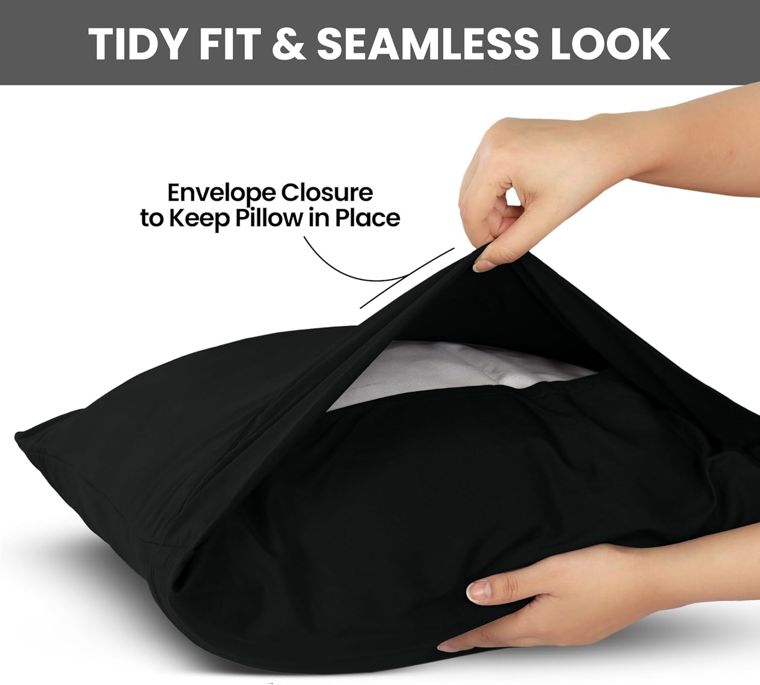 Utopia Bedding Standard Pillow Cases - Soft Brushed Microfiber - 2 Pack, Fade Resistant, 20" x 26", Black