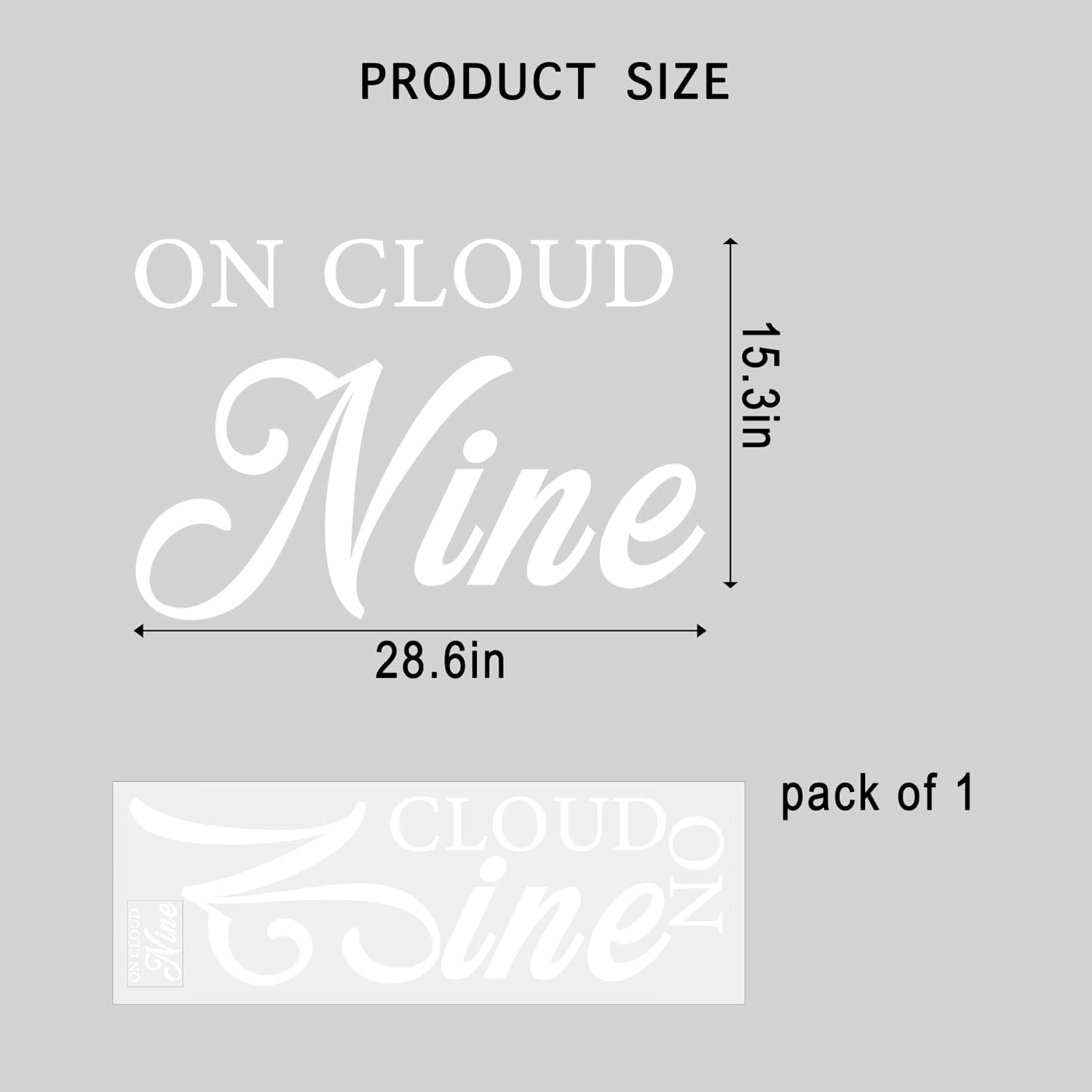 On Cloud Nine Baby Shower Decal Sign - Stylish Wall Sticker for Decor | White Acrylic Design