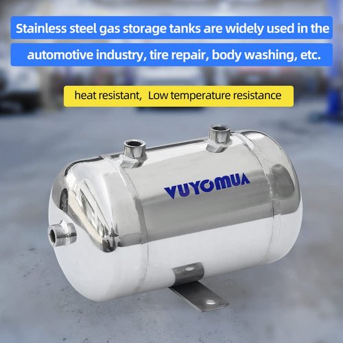 VUYOMUA 0.8Gallon 304 Stainless Steel High Pressure Mini Small Portable Air Tank Air Reservoir Water Storage Tank (3L-SG)