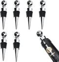 6PCS Metal Wine Stoppers – Cone-Shaped Alloy Bottle Stoppers with Silicone Seals, Leak-Proof & Reusable Wine Savers for Red Wine, Champagne, Liquor Bottles