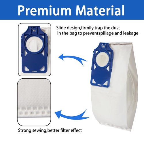10Pack R30D HEPA Vacuum Bags Compatible with Riccar Brilliance R30D, R30P, R30PET & Simplicity Synchrony S30D, S30P, S30PET Upright Vacuums Cleaner, Part RNHC-6/SNH-6