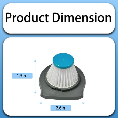 Aolleteau HLVCF10 Filter Compatible with BLACK+DECKER Hand Vacuum Models with HLVC+, REVHV8J: HLVC315J10, HLVC315B10, HLVC315B01, HLVC320J01, HLVC320B01, REVHV8J40, REVHV8J40W