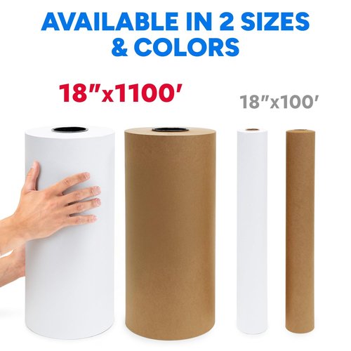 Paclord 18" x 13200" (1100') Made in USA White Freezer Paper Roll – Moisture-Resistant Wrap, Prevents Freezer Burn, Keeps Meat Fresh for up to 1 year – Plastic Coated Paper for Meat, Fish, and Poultry