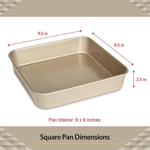 Glad Square Baking Pan Nonstick - Heavy Duty Metal Bakeware for Cakes and Brownies, 9 inches
