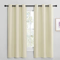 NICETOWN Kitchen Curtains - Thermal Insulated Grommet Room Darkening Draperies | Beige, 2 Panels (W42 x L68)
