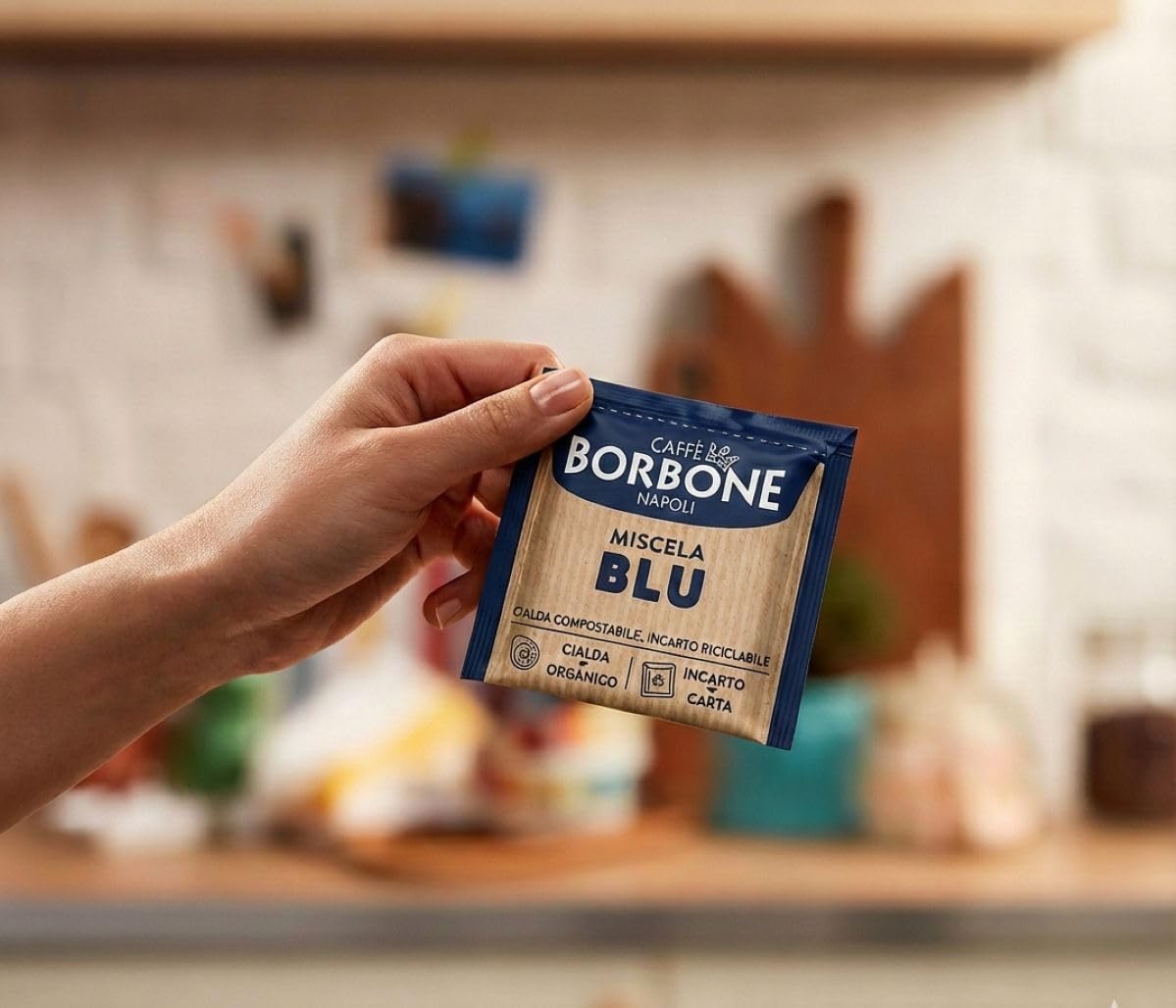 Caffè Borbone Espresso Pods, Miscela Blu, Blue Blend, Dark Roast ESE Pods - 150 Count
