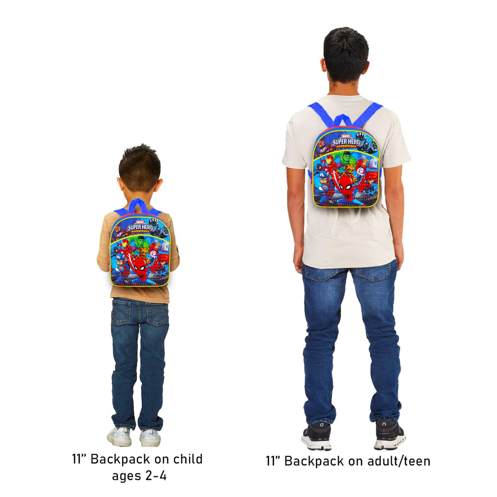 Spidey and Friends Mini Backpack for Boys - Bundle with 11" Spiderman School Bag for Toddlers Plus Button | Spidey and His Amazing Friends Small Backpack for Kids