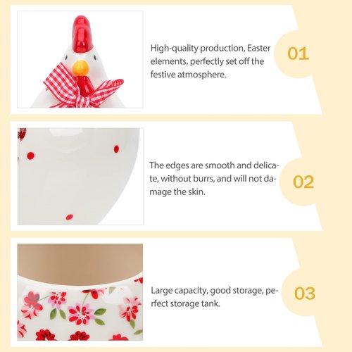 Alipis Chicken Cookie Jar, Ceramic Floral Rooster Cookie Jar Storage with Airtight Lid, Thanksgiving Cracker for Kitchen Easter Autumn Candy Chips Snacks