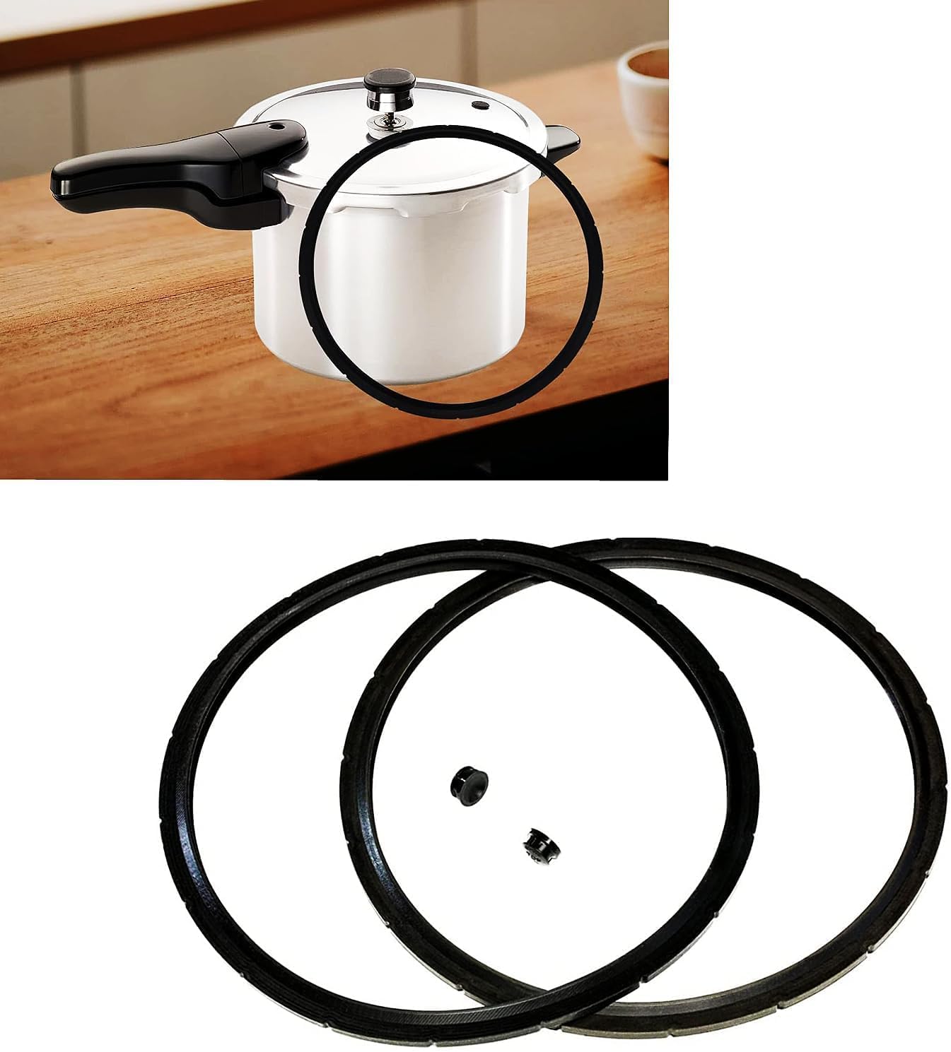 09936 Pressure Cooker Sealing Ring Overpressure Plugs Fit for Presto Model 4 Quart 6 Quart, Replace 0126002 0136102 0136403 0136304 0136001 0216001 Pressure Cooker