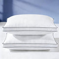 Luxury Goose Feather Down Pillows Queen Size Set of 2,Premium 3-Chamber Bed Pillows for Deep Sleep,900+ Fill Power,400 Count Cotton Shell,Hotel Quality Pillow for Side, Back Sleepers,20" x 28"