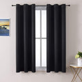 ChrisDowa Blackout Curtains - Thermal Insulated Room Darkening Panels for Bedroom & Living Room (Black, 38W x 54L)