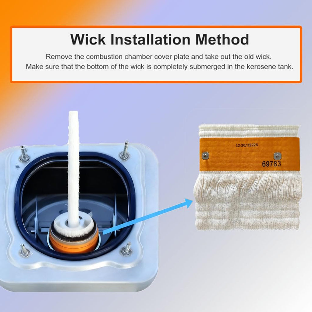 Qiutdisn 32225 Wick (2/Pack) for Kero World KW-24C DuraHeat DH-2300 Dyna-GLO CV-2300&RMC-95C Envirotemp CV-2300 Keroheat CV-2300, Heater Replacement Wicks, White.