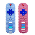 ROBBEAR Baby Teething Toys - Food Grade Silicone Teether in TV Remote Shape | BPA-Free, Pink & Blue