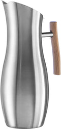 OGGI Slimline Stainless Steel Pitcher- Stainless Steel Water w/Ice Guard, Water Carafe, Great Metal Container for Entertaining, Ideal 68oz / 2 Lt Drink Pitcher