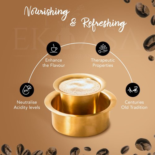 ZenithCart Brass Filter Coffee Dabara Set – Traditional South Indian Cup & Tumbler Set for Authentic Serving – Pital Finish – Set of 4