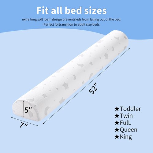 HDJOAPS 2-Pack Bed Rail for Toddlers Rail Bumper, 52" Bed Bumpers for Toddlers Premium Bed Bumper for Kids Bed, Anti-Slip Toddler Bed Rails for Toddler Machine Washable Bed Bumper