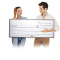 33 * 14 Inch Large Giant Big Fake Hard Oversized Checks Award for Presentations Collapsible Reusable Premium PP Plastic Board with Marker and Adhesive Strips