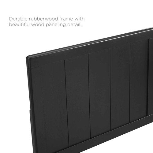 Modway MOD-6216-BLK Robbie Twin Wood Headboard, Black