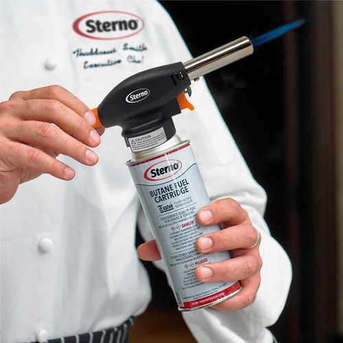 Sterno Butane Torch Lighter - Kitchen Blow Torch for Cooking With Automatic Safety Shut-Off Sensor - Compatible With Most Butane Fuel Canisters - 1 Handheld Torch
