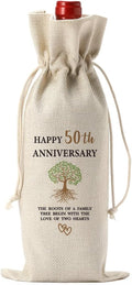 50th Milestone Anniversary Wine Bag 50 Year WeddingAnniversary Gifts for Her Him Couple Parents Happy Anniversary Cool Gifts Marriage Engagement Party Decorations Wine Bags