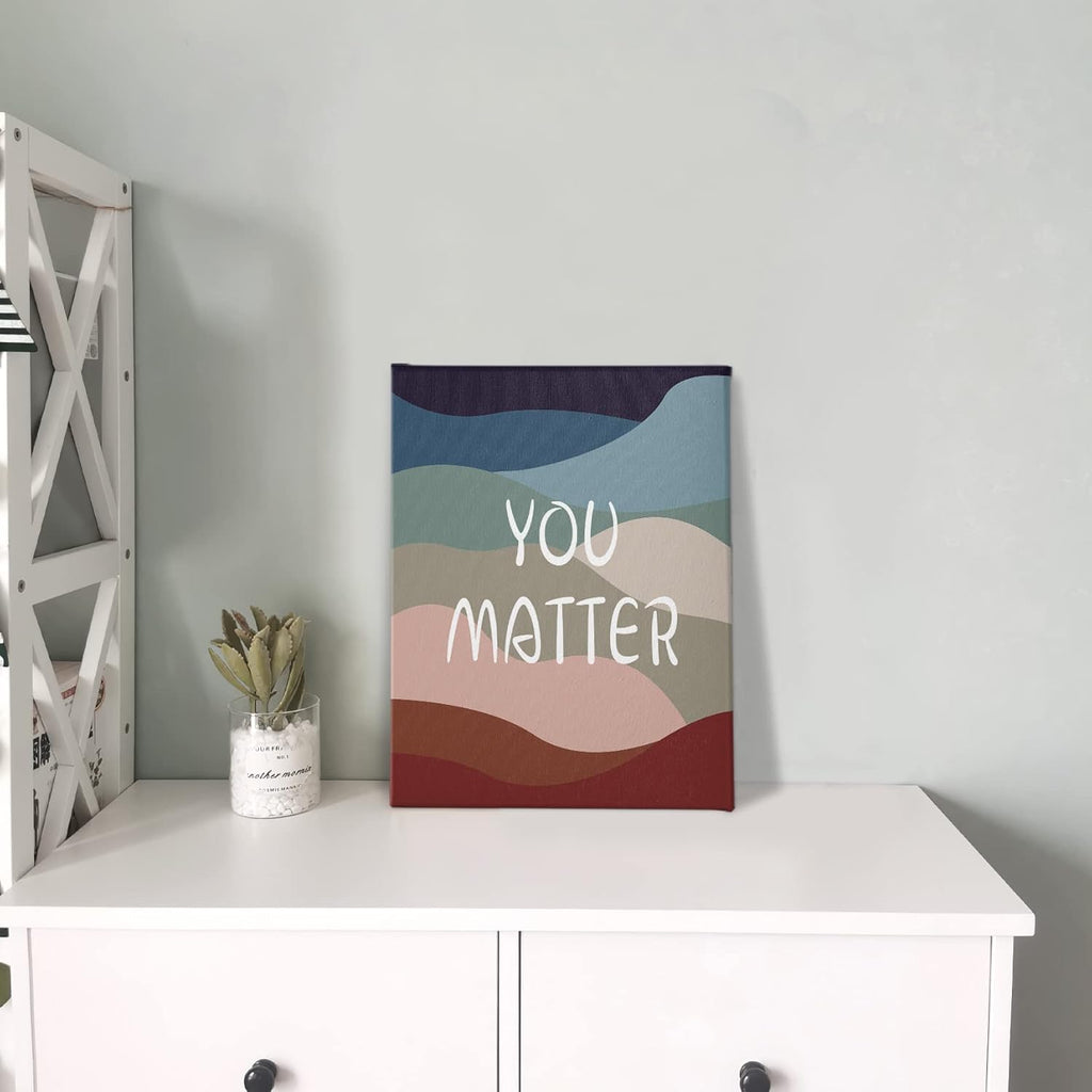 PHAMTE You Matter Inspirational Quote Wall Art - Motivational Canvas Print for Home & Office (11x14 Inch)